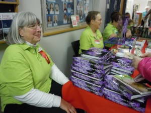Copies of "Getting Your Hands Dirty and Your Feet Wet Again" were sold at the Winter Gardening Fair in February at Kirkwood Community College in Cedar Rapids, Iowa. (photo/Cindy Hadish)