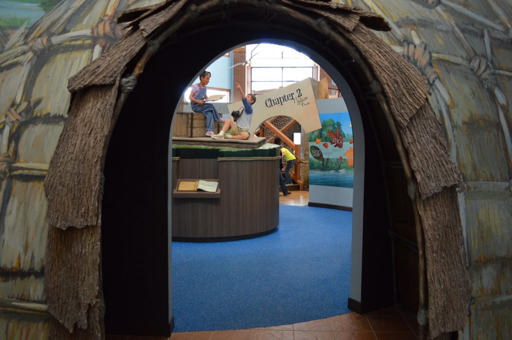 An arch frames the center of the new exhibit space at Wickiup Hill Learning Center near Toddville. The center celebrated its $3.8 million expansion with an open house on Saturday, April 13, 2013. (photo/Cindy Hadish)