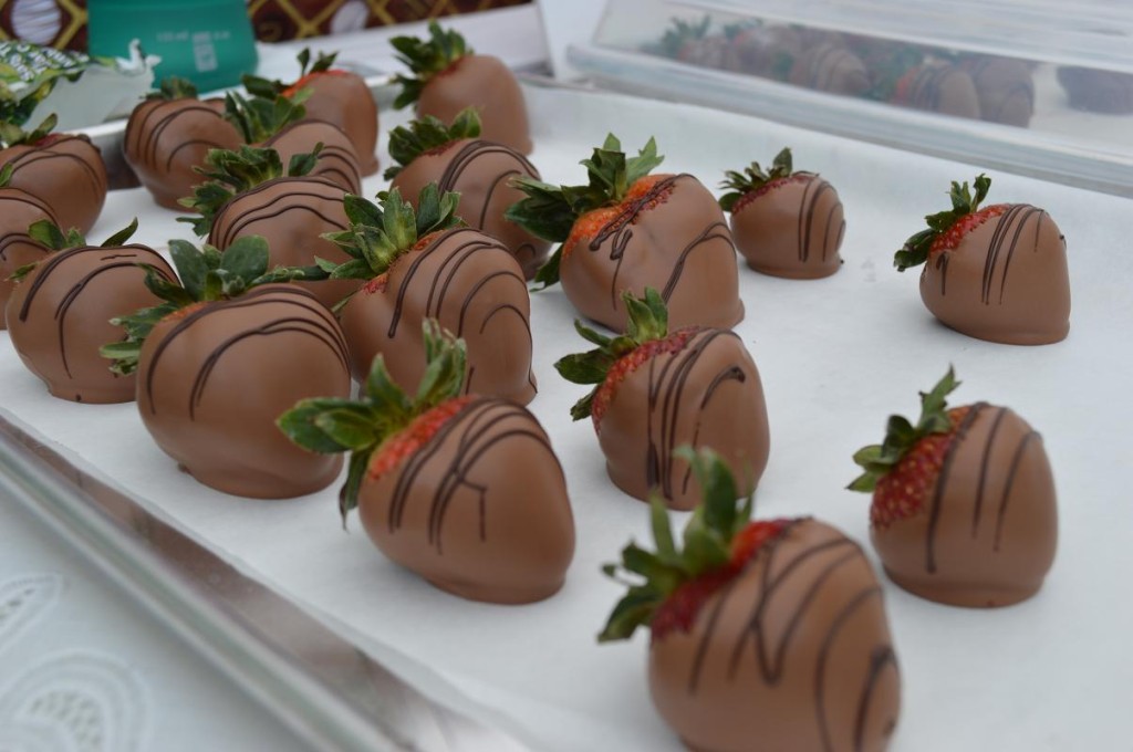 Chocolate-covered strawberries were among the foods sold during the Mount Vernon Chocolate Stroll on Saturday, June 1, 2013. (photo/Cindy Hadish)