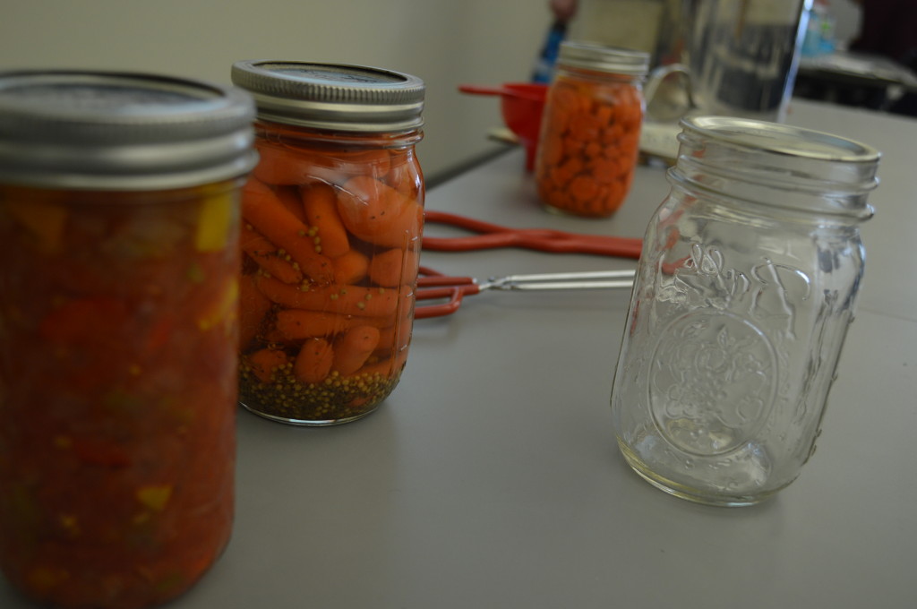Students in the Food Preservation 101 class learned which foods should be used with boiling  water bath vs. pressure canning.  (photo/Cindy Hadish)