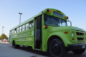 The Feed Iowa First bus has been making the rounds in Cedar Rapids, Iowa, delivering fresh produce for free to people in need. (photo/Cindy Hadish)